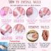 Buy Press on Nails Almond Short - Pink White Ombre Acrylic Fake Nails with Glue | Glossy Reusable Stick on Nails for Women - Buy Online on SooperMarket.com