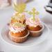 Rsstarxi 24 Pack God Bless and Cross Cupcake Toppers Angel Christening Cupcake Picks Babyshower Boy Baptism Cake Decorations for First Communion Baptism Party Decorations Gold - Buy Online on SooperMarket.com