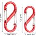 10 Pack Metal S Carabiners - 50mm/40mm Double Carabiner Snap Hooks for Camping Hiking & Home - 5 Color Options - Buy Online on SooperMarket.com
