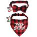 STMK Holiday Cat Bandana Collar with Bell, Breakaway Christmas Thanksgiving Halloween Cat Kitten Bandana Collar with Bell Santa Christmas Tree for Cats Kittens Costumes Red Christmas