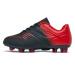 LEOCI Soccer Shoes for Boys Girls Children Little Kids Firm Ground Sporty Football Boots 32 EU Black Red