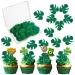 48 Pcs Tropical Turtle Leaf Cake Toppers Cupcake Toppers Palm Leaf Cake Toppers Wafer Paper Leaf Cake Decoration Hawaii Theme Jungle Party Birthday Cake Decor
