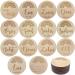 Milk cards baby wood 14 pieces Baby first year growth photo props milestones on fine wooden disks baby shower gifts (14 PCs)