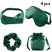 Faux Silk Eye Shade & Hair Scrunchy Set | Breathable Sleep Mask with Drawstring Pouch - Perfect for Travel & Relaxation - Buy Online on SooperMarket.com