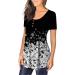 Womens Tunic Tops 2023 | Trendy Short Sleeve Button Down Shirt | Black-3 Medium - Buy Online on SooperMarket.com