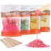 Showvigor Hard Wax Beads for Hair Removal Specific 4 Colours,4 Bags Hard Wax Beans for Brazilian Bikini,Face, Body, Legs Back At Home Pearl Beads for Waxing Kit with 10 Wax Sticks 400g/14.11oz/0.88lb blue