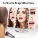 Infitrans 3-Fold Lighted Vanity Makeup Mirror 1X/2X/3X Magnification | 21 LED Bright Table Mirror with Touch Screen | 180 Adjustable Rotation | Portable Travel Cosmetic Mirror - White - Buy Online on SooperMarket.com