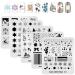 Kads Nail stamp plate Christmas motif nail art stamp stencil snowflake Santa Claus Christmas tree stockings manicure printing DIY picture nail stamp plate 5 pieces