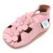 Dotty Fish Soft Leather Baby Shoes with Suede Soles. Toddler Sandals. Non-slip. 0-6 Months to 3-4 Years 6-12 Months Pink Flowers