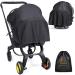Orzbow 2 in 1 insect protection and sun protection for baby seats breathable sun sail for baby seats with UPF 50+ and with supports Universal mosquito network suitable for Maxi-Cosi Cybex Joie etc. (black) black with supports deluxe