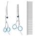 Maxshop Professional Dog Grooming Scissors with Safety Round Tips,Heavy Duty Titanium Stainless Steel Pet Grooming Scissors Thinning Cutting Shears for Dogs and Cats Set of 3