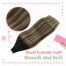 Youngsee Real Hair Tape Extensions - Balayage Ombre #1B/4/27 55cm 50g 20pcs - Smooth Remy Real Hair - Buy Online on SooperMarket.com
