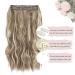 Invisible Wire Synthetic Hair Extensions - Bright Blonde Highlights, Long Wave Curly Hairpiece for Women - Adjustable Size, Stress-Free - 16 Inch - Buy Online on SooperMarket.com