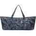 Large Yoga Mat Bag for Extra Thick Exercise Mats - Navy Blue Leaves | Mat Carrier with Carrying Strap and Large Pocket for Men and Women - Buy Online on SooperMarket.com
