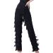 JEZISYMA Women's Tassels Fringe Ballroom Latin Tango Salsa Practice Performance Dance Pants Medium Black