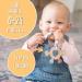 Organic Wooden and Silicone Baby Teething Toy Rings for Natural Pain Relief (Khaki) - Buy Online on SooperMarket.com