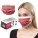 Hard 50x medical mouth protection made in Germany op-mask type IIR CE certified EN14683 BFE 3-layer 99.78% protective MNS one-way face masks adults 50 pieces 17.5 cm x 9.5 cm red