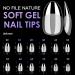 Short Oval Soft Gel Nail Tips - Melous 600PCS Pre Buff Full Cover Half Matte Clear False Nails for DIY Manicure - Buy Online on SooperMarket.com