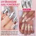 Chrome Nail Powder Kit with Black & White Gel Polish Set - Metallic Aurora Glazed Donut Glitter for Women & Girls - Manicure Gift Set - Buy Online on SooperMarket.com