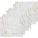 SUABO White Marble Gold Print Washcloths Set 6 - Absorbent & Quick Drying Fingertip Towels for Bathroom, Spa, Gym & Kitchen - Buy Online on SooperMarket.com