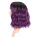 FAELBATY Short Purple Bob Wig with Bangs | Ombre Dark Purple Synthetic Cosplay Wig for Women - Buy Online on SooperMarket.com