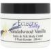 Eclectic Lady Sandalwood Vanilla Satin and Silk Cream Body Cream Body Lotion 2 oz - Shea Butter Aloe Silk Amino Acids Vitamin E Phthalate-Free Handcrafted in USA - Perfect For Women