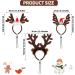 Pedgot 3 Pack Christmas Pet Headwear Xmas Hair Loop Brown Reindeer Antlers Headband Christmas Pet Costume Hair Accessory for Dogs - Buy Online on SooperMarket.com