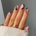 24 Pcs Coffin Press on Nails Short, Sunjasmine Fake Nails Glue on Nails, Glossy False Nails with Glue, Acrylic Nails for Women and Girls (Black Graffiti)