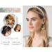 4 Pcs Pearl Headbands for Women - Gold & White Faux Pearl Hair Band with Rhinestones - Bridal Headdress Hair Hoop - Buy Online on SooperMarket.com