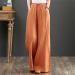 Kaniem Summer High Waist Cotton Linen Wide Leg Pants 2023 | Casual Flowy Elastic Waist Palazzo Pants | Loose Fit Orange - X-Large - Buy Online on SooperMarket.com