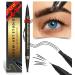 Imethod microblading eyebrow pencil-Eyebrow Pencil 2-in-1 dual-ended eyebrow pencil with 3-tine-micro fork tip applicator & precise brush tip creates natural eyebrows black 05 black