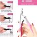 DHWEKU Stainless Steel False Nail Clippers Professional Nail Cutter Clippers Capsules Nail Clippers for False Nails and Gel Nails with 5 Diamond Shaped Sponge Rubbing Strips (Pink) - Buy Online on SooperMarket.com