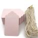 100pcs Pink Paper Hang Gift Tags, Blank Marking Tags with String for Baby Shower Favors,Valentine's Day, Mother's Day and Craft Homemade Gifts