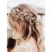 Chargances Bridal Long Hair Vine Pearl Headband Bohemia Pearl Hairpiece for Weeding Prom Festival Pearl Wedding Hair Accessories Bridesmaids Headpiece Flower Girls Weeding Hair Jewelry (silver)