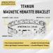 Men's Pure Titanium Double Magnet Bracelet - Eliminate Static Electricity - Silver Magnetic Bracelet - Buy Online on SooperMarket.com