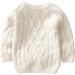 De feuilles Toddler Unisex Cable Knit Pullover Sweater with Warm Lining - Yellow/White - 8-9 Years - Buy Online on SooperMarket.com