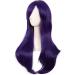 MapofBeauty 28 Inch Dark Purple Curly Hair Cosplay Wig for Women with Side Bangs - Buy Online on SooperMarket.com