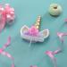 Coonoe Unicorn Cake Topper with Handmade Eyelashes and Reusable Gold Horn - Ideal for Birthday Parties, Baby Showers, and Weddings - Buy Online on SooperMarket.com