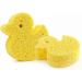 Visiblurry Bath Sponge for Kids | Soft Wood Pulp Sponge Body Wash Scrubber | Shower Sponge Dead Skin Remover Cute Shower Brush Bath Supplies for Toddler Kids Baby Yellow - Buy Online on SooperMarket.com