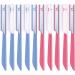 10 Pieces Eyebrow Razor for Women Facial Shaver Razor Brow Shaper Eyebrow Trimmer Dermaplaner Shaping Tool with Cover (Pink+Blue) Pink, Blue
