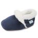Dotty Fish Suede Baby Slippers. Warm Fleece Lined. Infant Toddler Shoes. Non-Slip Soft Sole. Boys Girls. 0-6 Months - 5-6 Years 2-3 Years Navy