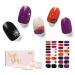 NAILOG Semi Cured Gel Nail Strips 34 pcs Salon-Quality Gel Nail Stickers Long Lasting Nail Wraps for Women with Soft Gel Finish Dark Moon Night