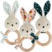 Kaloo KDoux Baby Bite Ring - FSC Wood Plush Rabbit with Bell - Sensory Development Toy for Infants - Nature Motif - K216000 White - Buy Online on SooperMarket.com