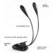 Portable LED Reading Lamp - 8 LED USB Clamping Light Flexible 360 Arm Ideal for Night Reading in Bed - Black - Buy Online on SooperMarket.com