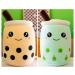 SPIRTUDE 2Pcs Cute Boba Plush Apple Plushie Stuffed Bubble Tea Plushies Cartoon Milk Tea Cup Squishy Pillow Soft for Kids Girls 24cm (Apple + Boba plush 9.4"/24cm) 9.4"/24cm Apple + Boba Plush