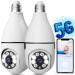 2Pcs Light Bulb Security Cameras 2.4GHz&5GHz Outdoor Wireless WiFi 360 Degree Light Socket Screw in Security Cameras for Home Security Safe Cam Lightbulb Cameras Night Vision Compatible with Alexa 2Pc - 5Ghz Cameras - SD card Not Included