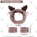 3 Pieces Face Headband and Wrist Straps Set for Washing Face Spa Cute Antler Makeup Headbands Soft Elastic Facial Care hairband Fluffy Headband Wristbands for Women Girls Shower Sports Makeup Bath One Size Coffee - Buy Online on SooperMarket.com