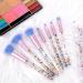 WLLHYF 7 Pack Makeup Brush Set Stylish Glitter Cosmetics Brushes Kit Professional Blending Brush with Crystal Sequins Handle for Eye Shadow Eyeliner Foundation Powder Concealer Blush Lip Women (Blue) - Buy Online on SooperMarket.com