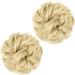 2PCS Beach Blonde Messy Bun Hair Scrunchies Ponytail Extension for Women Girls - Synthetic Wavy Curly Updo Hair Pieces in 613# Color - Buy Online on SooperMarket.com