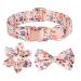 Dog Collars with Bow Tie Pink Dog Collar with Bow Adjustable Dog Collar for Girl Dog with Metal Quick Release Buckle Orange 1 L(38-60CM)
